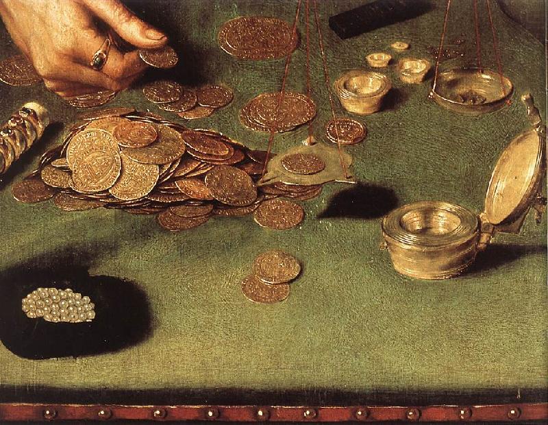 The Moneylender and his Wife (detail) sg, MASSYS, Quentin